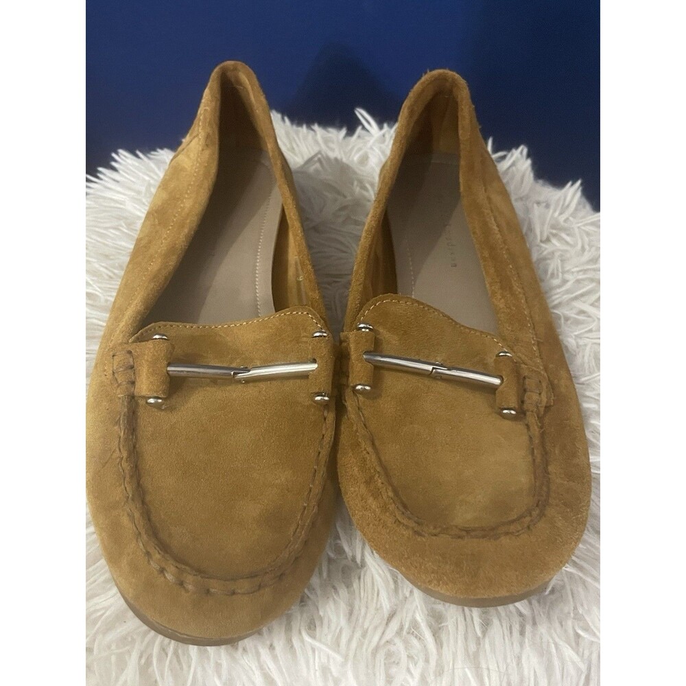Mercer & Madison Women's Genuine Suede Leather Shoes Loafers Brown  Size 9